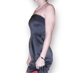 Express Satin Effect Strapless Mini Dress with Pockets Size 2